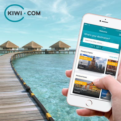 Скриншот мобильного приложения kiwi.com по поиску авиабилетов